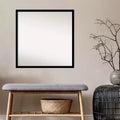 28" x 28" Non-Beveled Bathroom Wall Mirror, Jet Black Square Frame