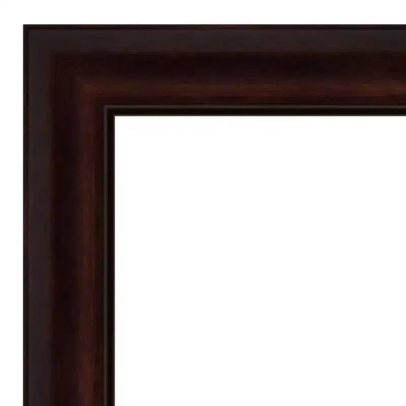 43" x 32" Non-Beveled Wall Mirror, Coffee Bean Brown Frame