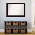 43" x 32" Non-Beveled Wall Mirror, Coffee Bean Brown Frame