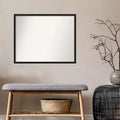29" x 23" Non-Beveled Black Wood Wall Mirror