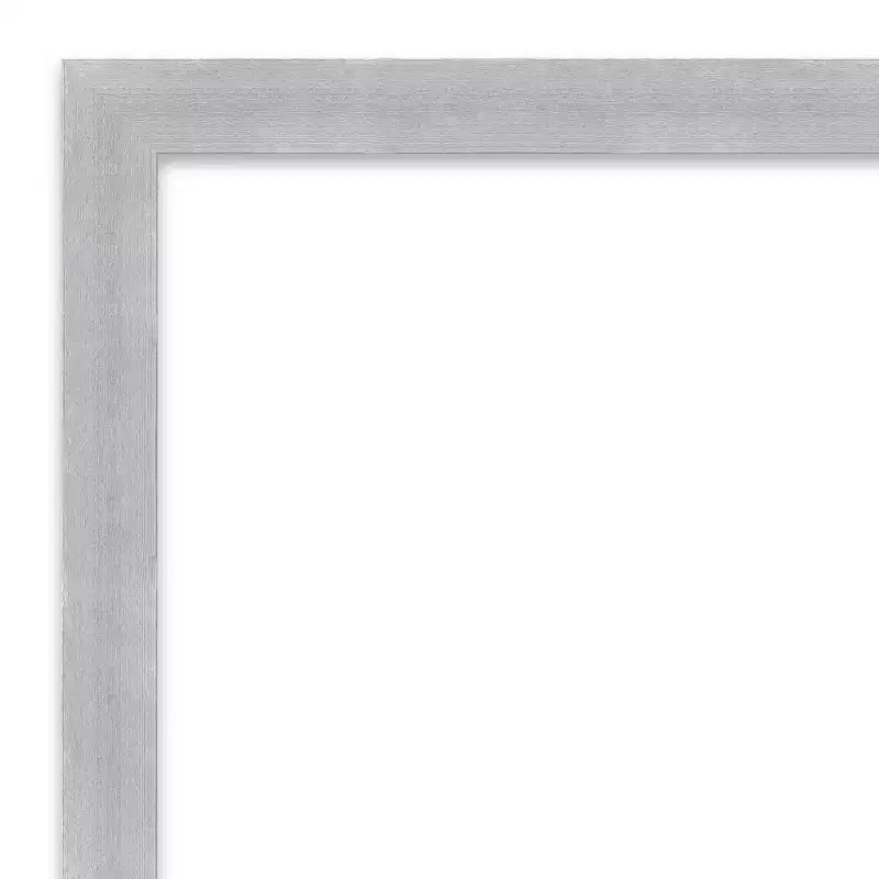 30" x 24" Non-Beveled Brushed Nickel Narrow Wall Mirror