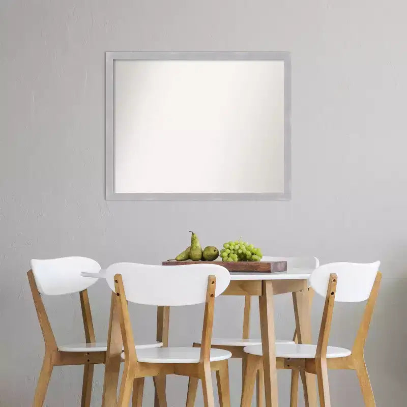 30" x 24" Non-Beveled Brushed Nickel Narrow Wall Mirror