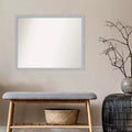 30" x 24" Non-Beveled Brushed Nickel Narrow Wall Mirror