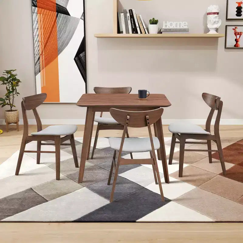 Square Wooden Dining Table for 4, Kitchen & Dining Room