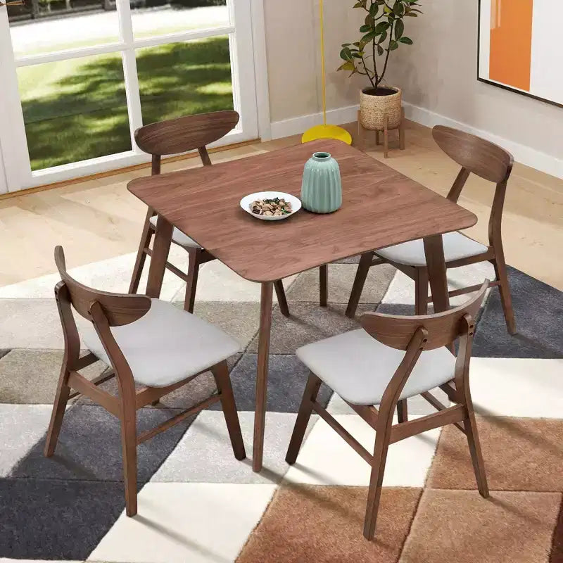 Square Wooden Dining Table for 4, Kitchen & Dining Room
