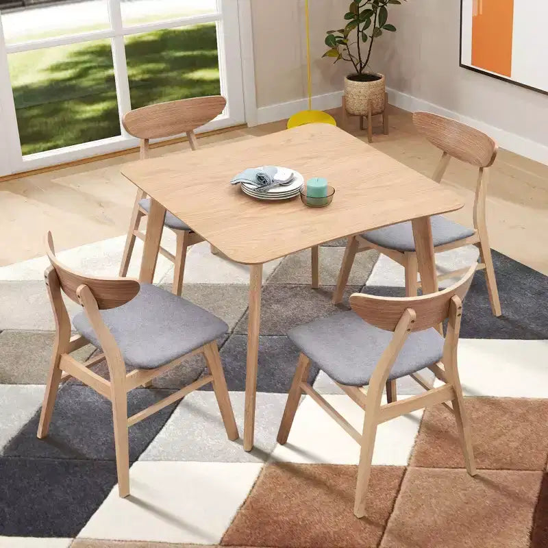 Square Wooden Dining Table for 4, Kitchen & Dining Room