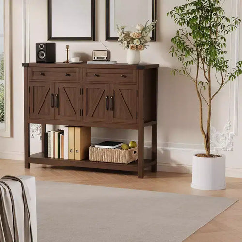 47.2" Farmhouse Sideboard Buffet Cabinet with 2 Drawers