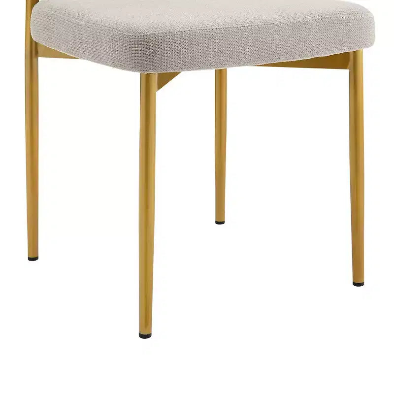 Dining Chair with Gold Brushed Stainless Steel Frame