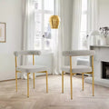 Dining Chair with Gold Brushed Stainless Steel Frame