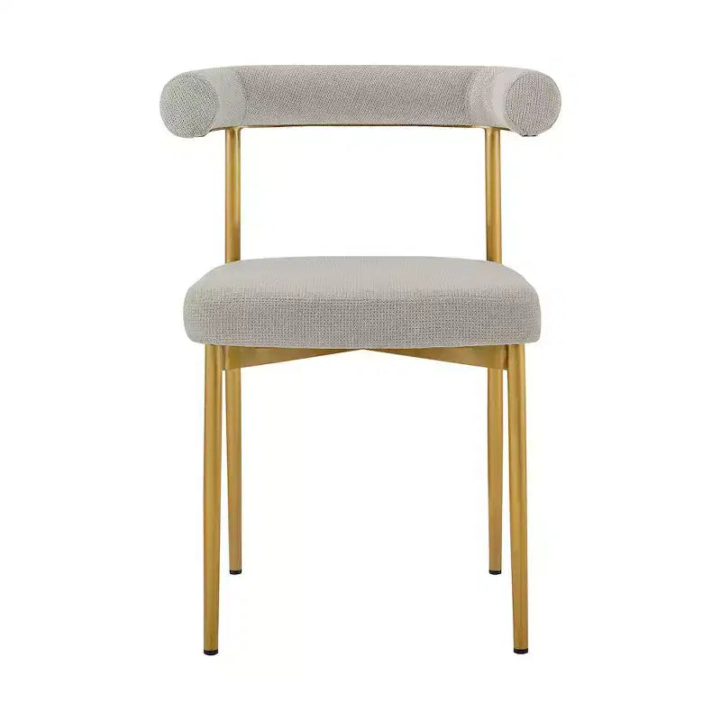 Dining Chair with Gold Brushed Stainless Steel Frame