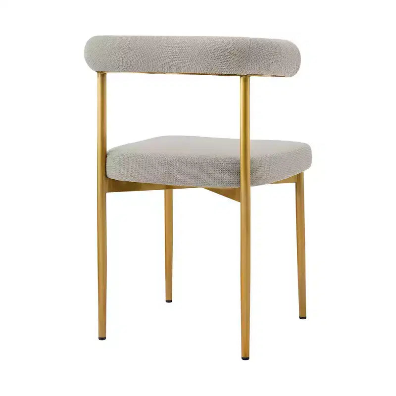 Dining Chair with Gold Brushed Stainless Steel Frame
