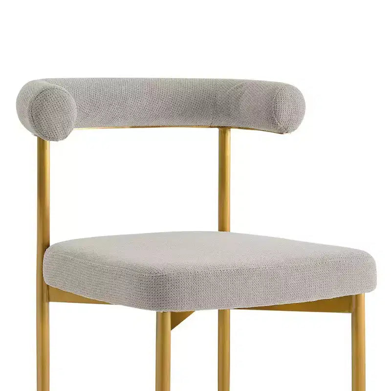 Dining Chair with Gold Brushed Stainless Steel Frame