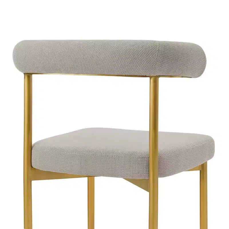 Dining Chair with Gold Brushed Stainless Steel Frame