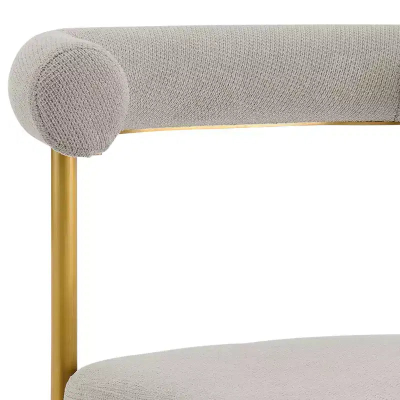 Dining Chair with Gold Brushed Stainless Steel Frame