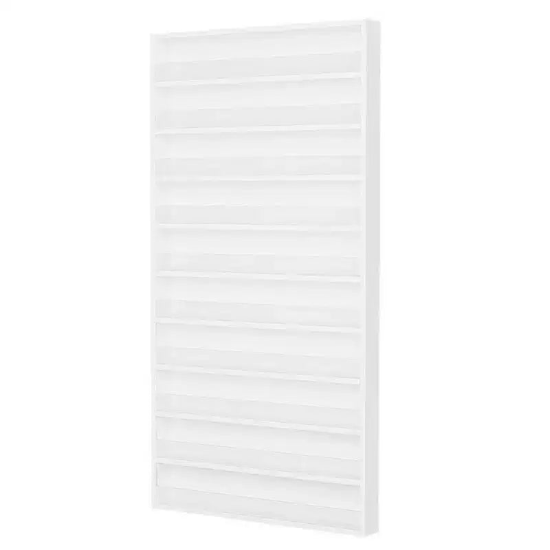 White 10-Layer Wall Mount Nail Polish Organizer Rack with Acrylic Baffle