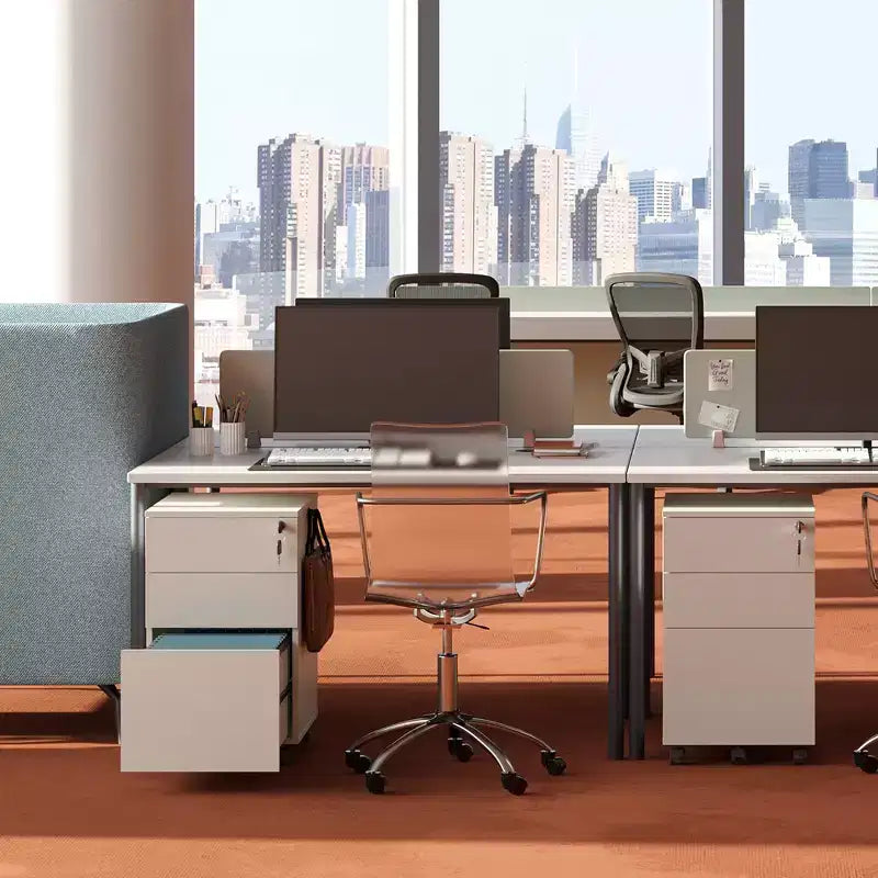 3-Drawer Rolling File Cabinet with Lock, Wood Under Desk Filing Cabinet