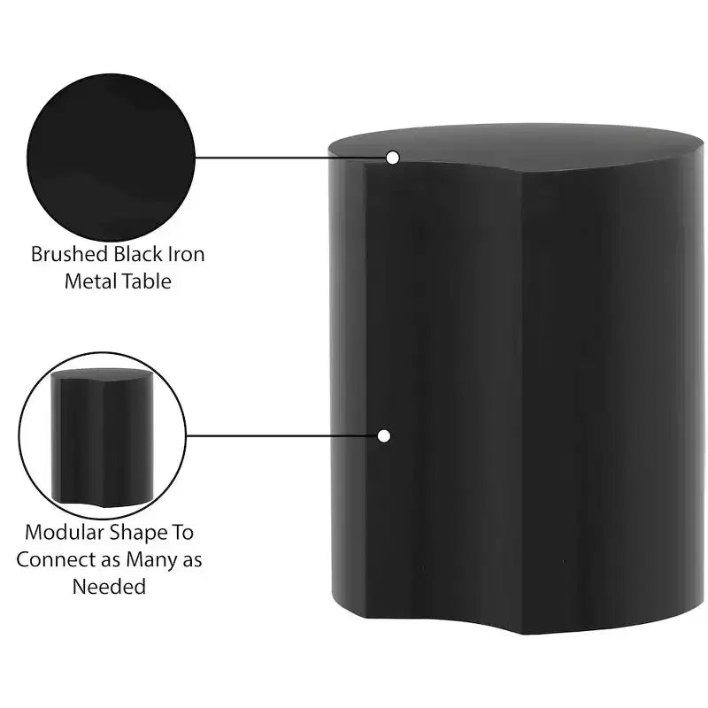 Dimple Black Iron End Table
