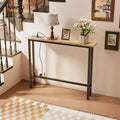 Oak-colored 1-piece Set Melamine + Iron Hallway Table with Power Strip