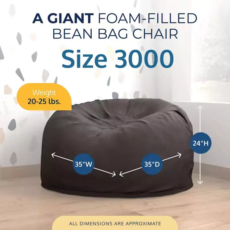 Oversized Bean Bag Chair, Indoor Comfy Lounger
