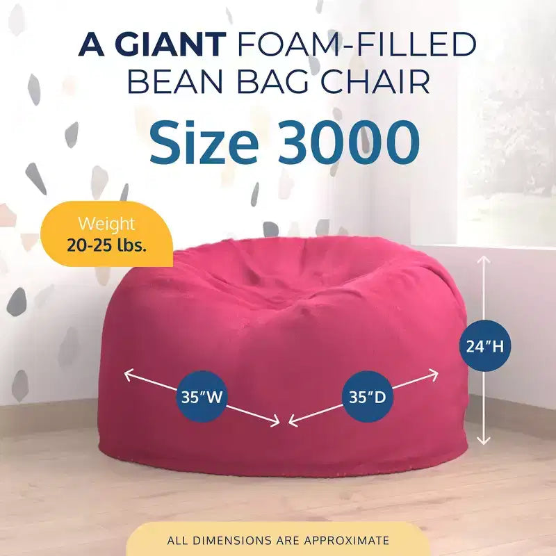 Oversized Bean Bag Chair, Indoor Comfy Lounger