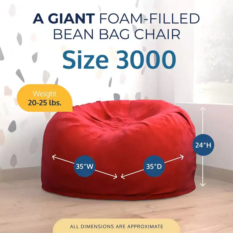 Oversized Bean Bag Chair, Indoor Comfy Lounger