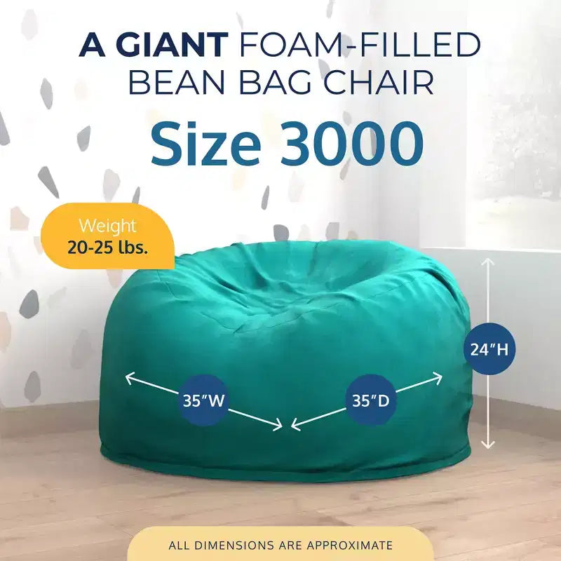 Oversized Bean Bag Chair, Indoor Comfy Lounger