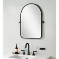 32" Black Iron Arch Tilting Framed Bathroom Vanity Mirror