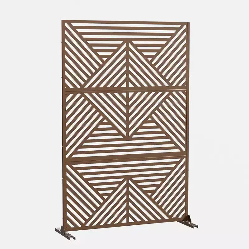 Galvanized Steel Privacy Screen, Outdoor & Indoor Freestanding Decorative Divider for Balcony & Garden