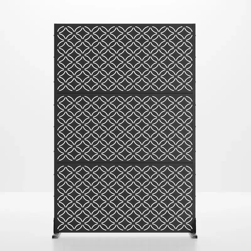 Galvanized Steel Privacy Screen, Outdoor & Indoor Freestanding Decorative Divider for Balcony & Garden