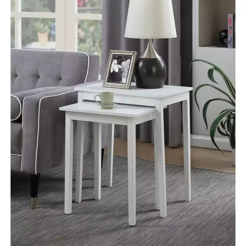26.25 in.H White Rectangle Wood End Table