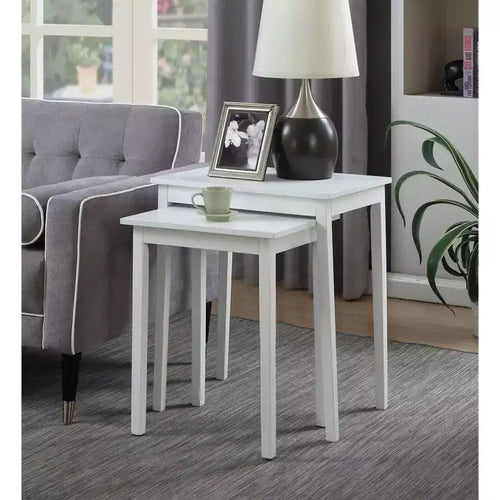 26.25 in.H White Rectangle Wood End Table