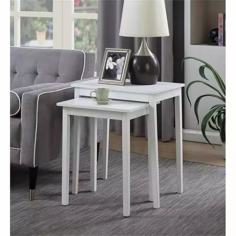 26.25 in.H White Rectangle Wood End Table