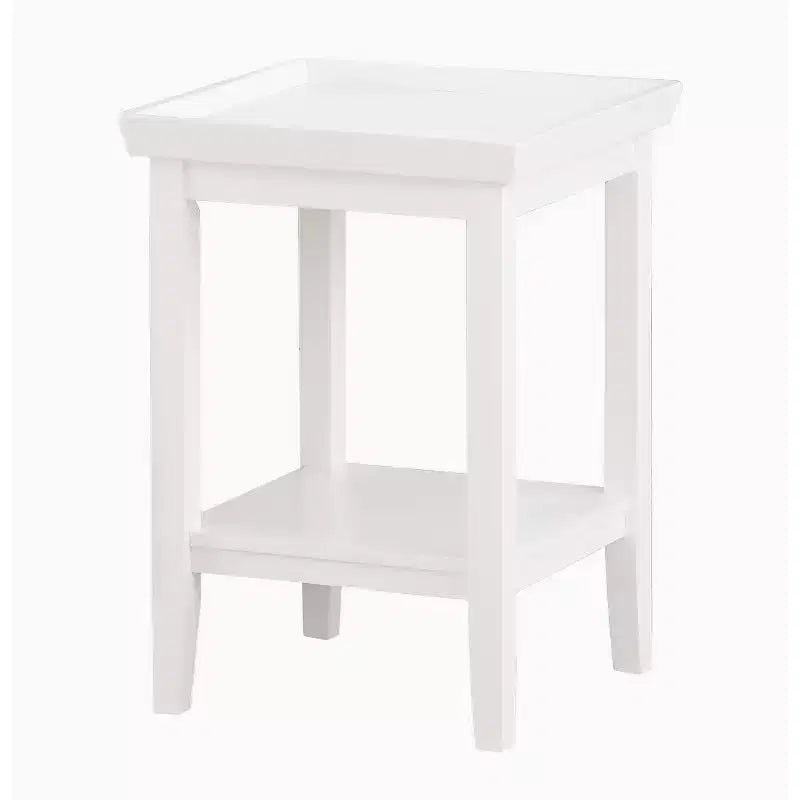 26" White Rectangle Wood End Table