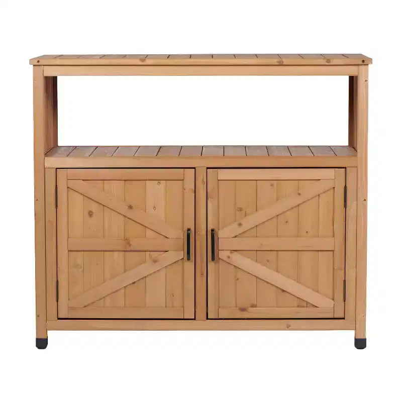 Storage Cabinet with 2 Doors and 2 Shelves, Short Cabinet for Living Room, Dining Room, Kitchen
