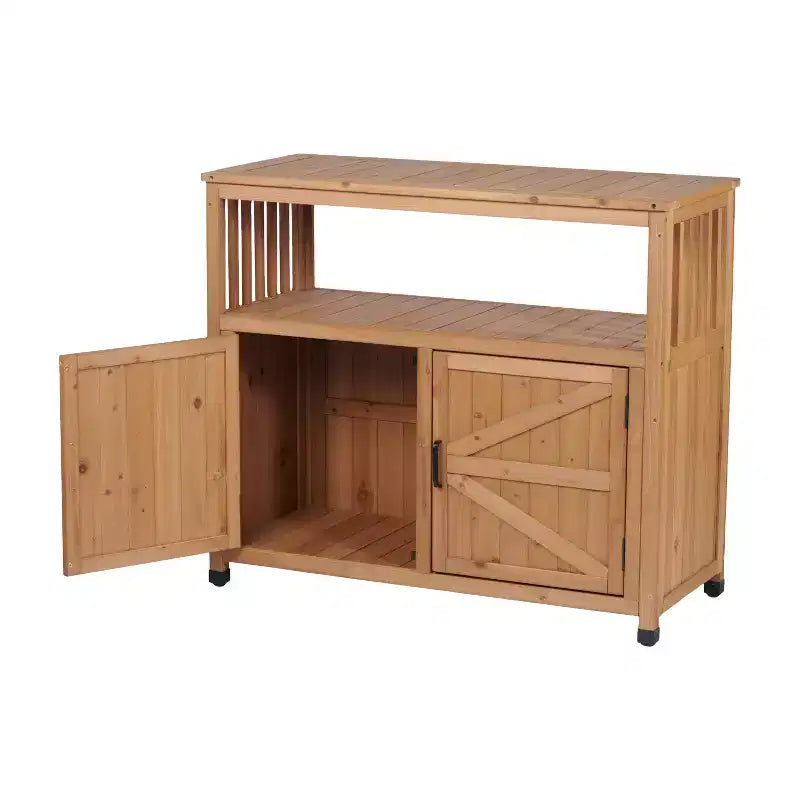Storage Cabinet with 2 Doors and 2 Shelves, Short Cabinet for Living Room, Dining Room, Kitchen