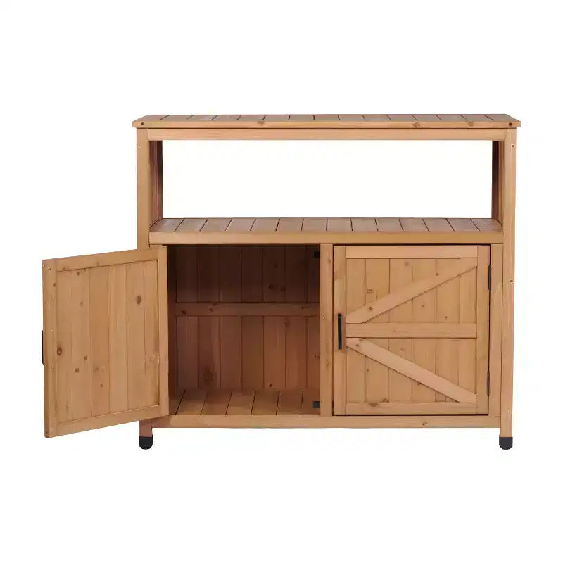 Storage Cabinet with 2 Doors and 2 Shelves, Short Cabinet for Living Room, Dining Room, Kitchen
