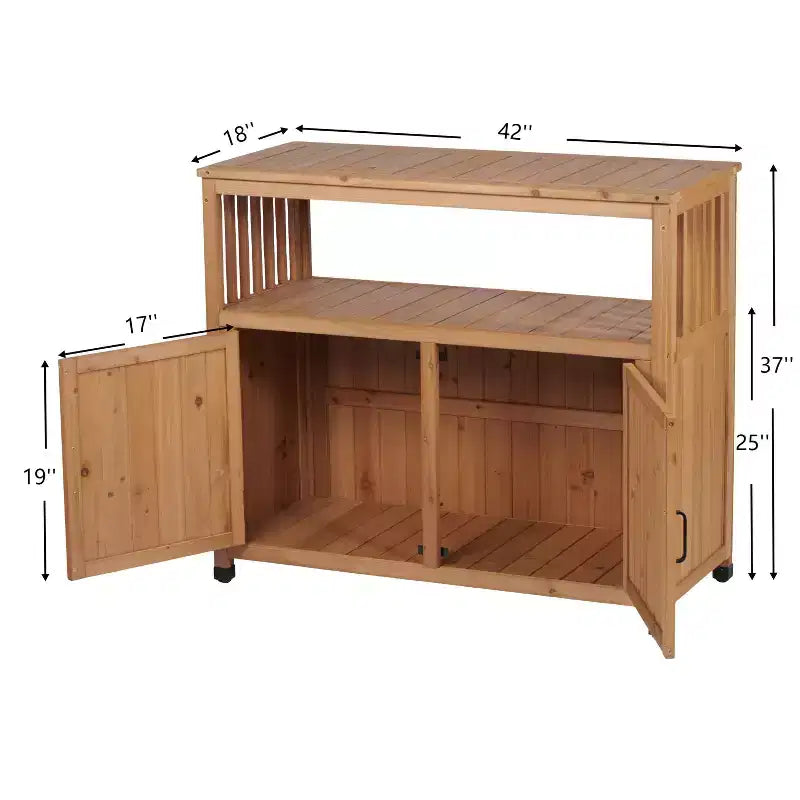 Storage Cabinet with 2 Doors and 2 Shelves, Short Cabinet for Living Room, Dining Room, Kitchen