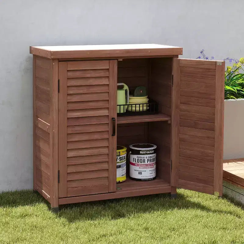 Storage Cabinet with 2 Doors and 2 Shelves, Short Cabinet for Living Room, Dining Room, Kitchen