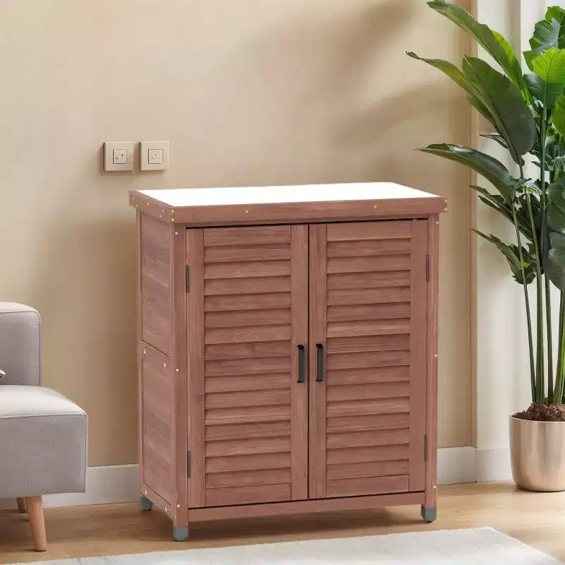 Storage Cabinet with 2 Doors and 2 Shelves, Short Cabinet for Living Room, Dining Room, Kitchen