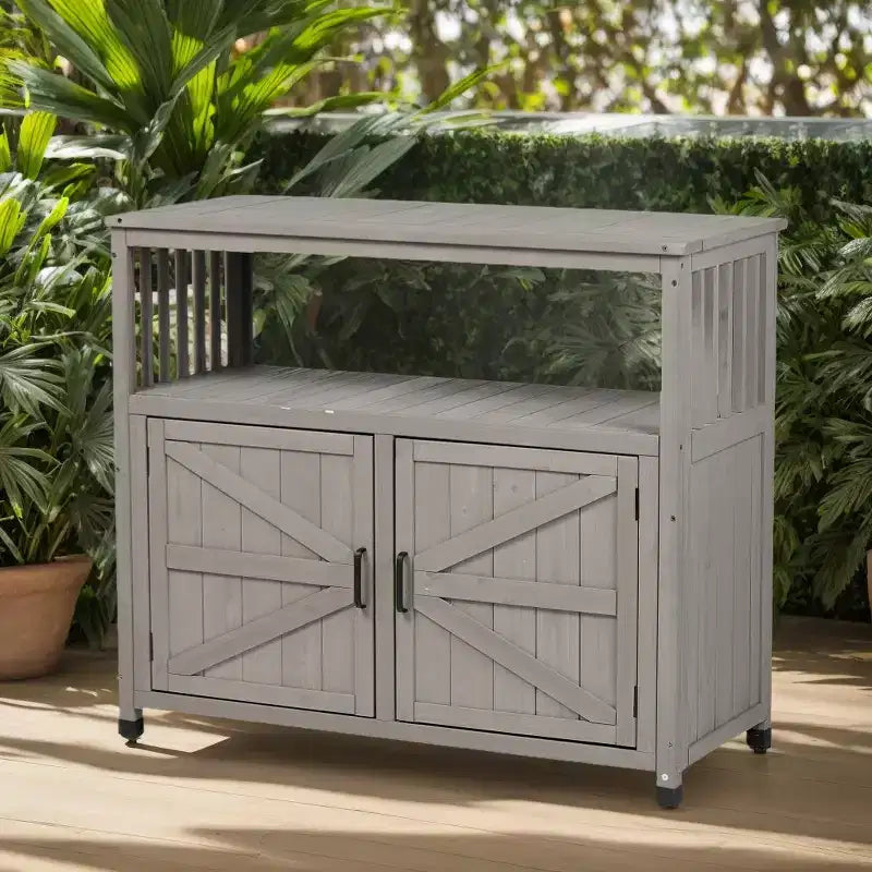 Storage Cabinet with 2 Doors and 2 Shelves, Short Cabinet for Living Room, Dining Room, Kitchen
