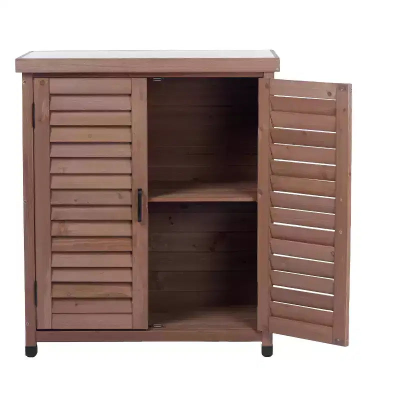 Storage Cabinet with 2 Doors and 2 Shelves, Short Cabinet for Living Room, Dining Room, Kitchen