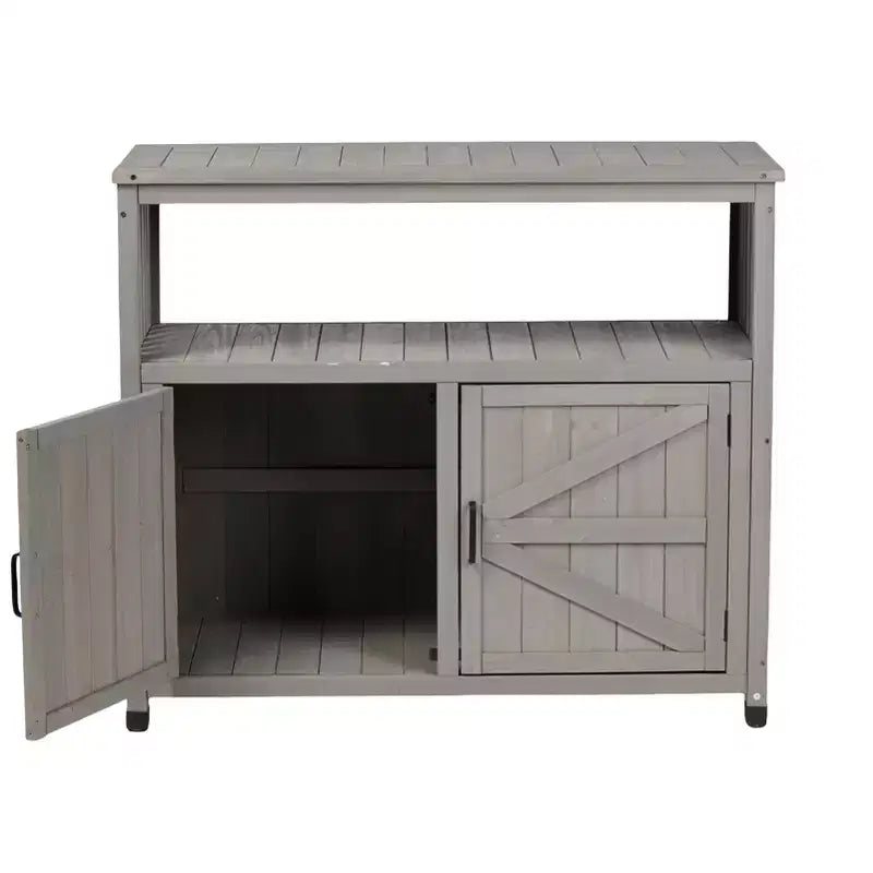 Storage Cabinet with 2 Doors and 2 Shelves, Short Cabinet for Living Room, Dining Room, Kitchen