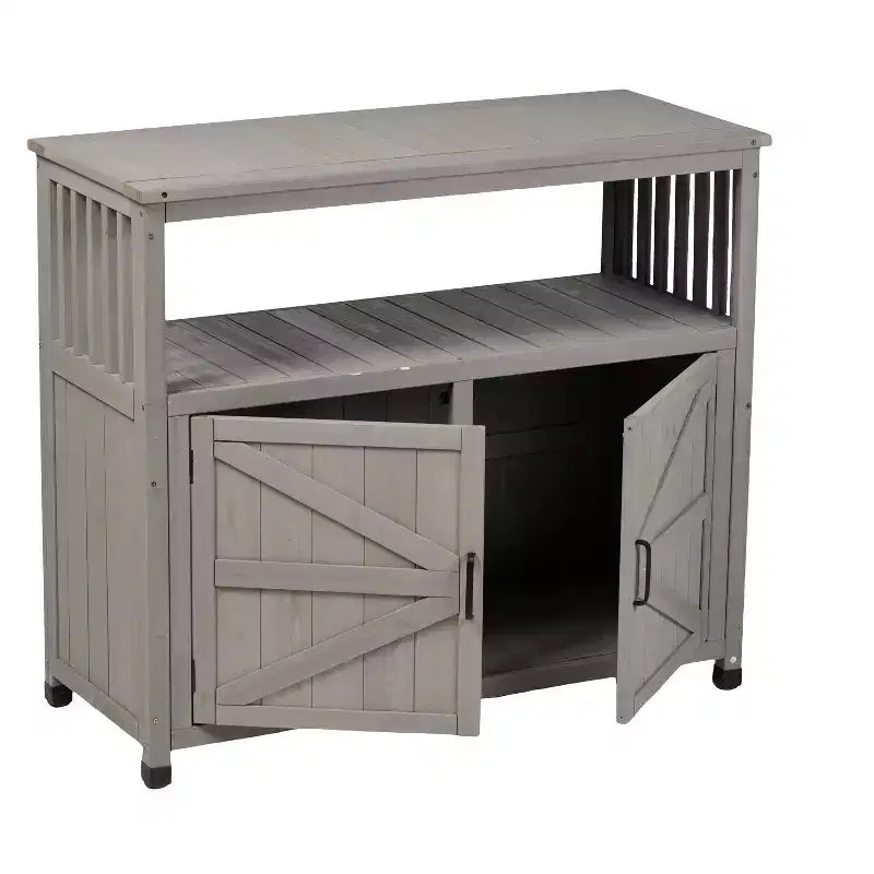 Storage Cabinet with 2 Doors and 2 Shelves, Short Cabinet for Living Room, Dining Room, Kitchen