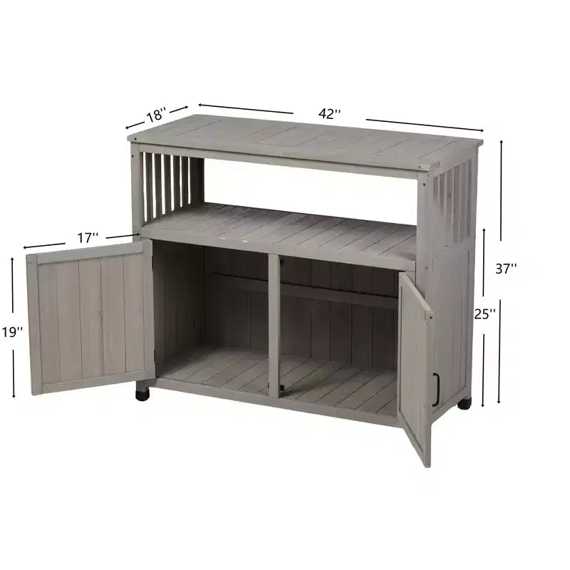 Storage Cabinet with 2 Doors and 2 Shelves, Short Cabinet for Living Room, Dining Room, Kitchen