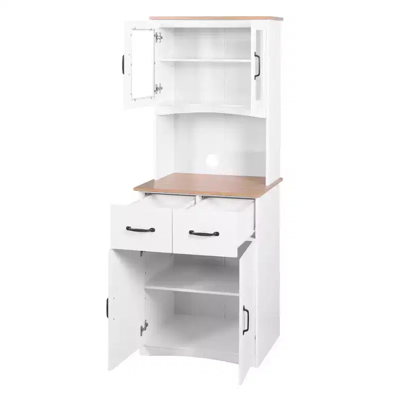 Wooden Sideboard Buffet Cabinet with 4 Doors and 2 Drawers