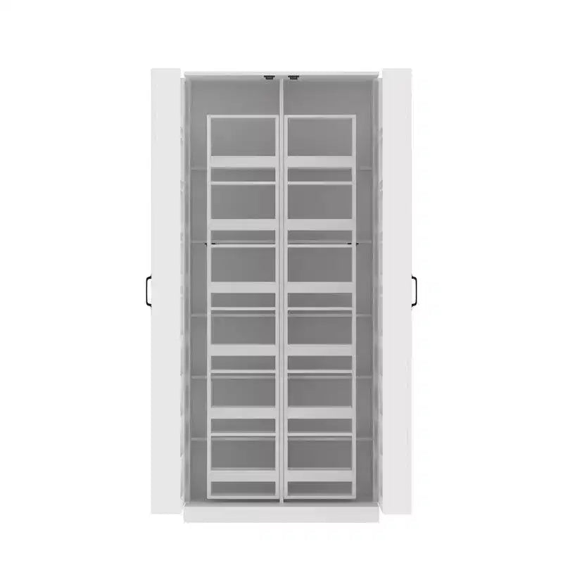 Garage Storage Cabinet with Rotating Shelves & Door Compartments, Multi-Layer Organizer