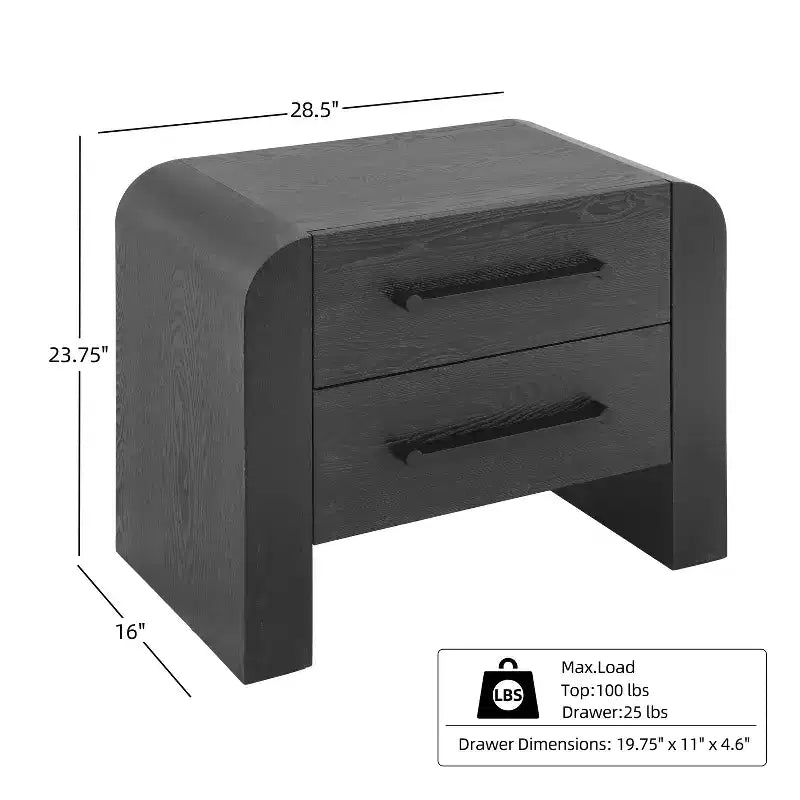Modern Nightstand with 2 Drawers