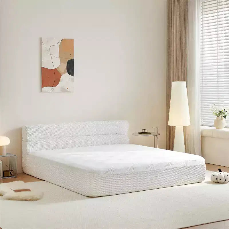Contemporary Upholstered Mattress Bed