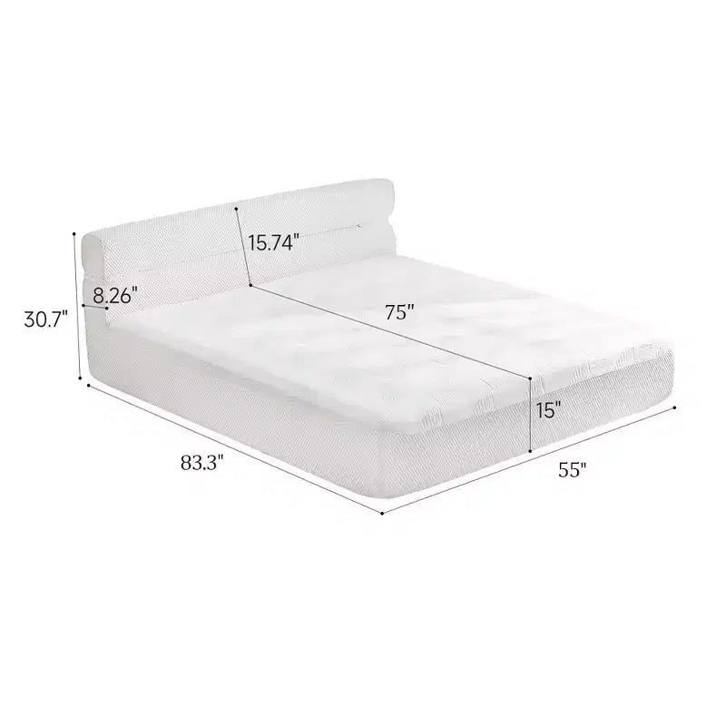 Contemporary Upholstered Mattress Bed
