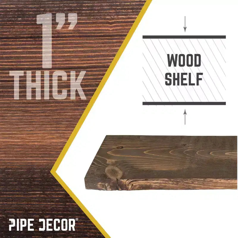 Trail Brown 36 in. Reclaimed Wood Shelf (Wood Only)